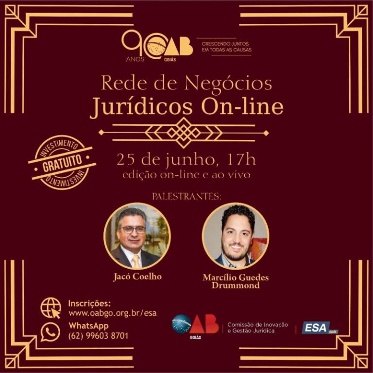 OAB-GO promove evento rede de negócios jurídicos online