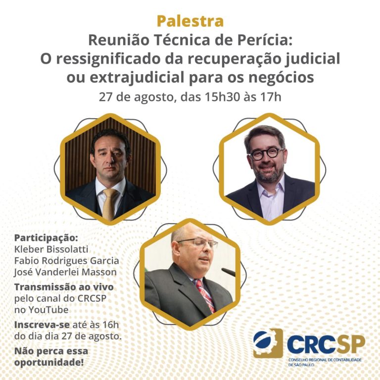 Recuperação Judicial será o tema de debate online do Conselho Regional de Contabilidade de São Paulo