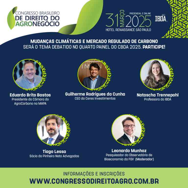 O mercado de carbono e suas grandes oportunidades de desenvolvimento no país é tema de painel do Congresso Brasileiro de Direito do Agronegócio
